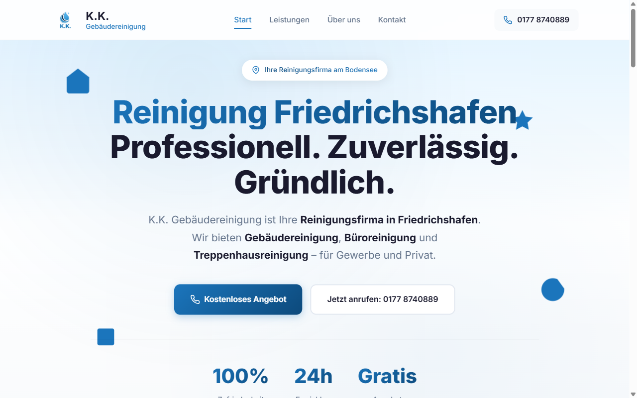 kkreinigung.com alte Version Desktop